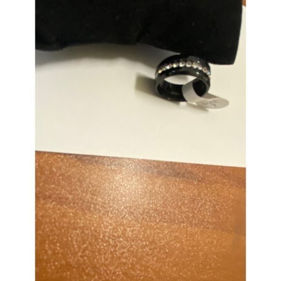 Stainless Steel Wedding Engagement Black Band Ring Size 7 Unisex - Picture 10 of 10
